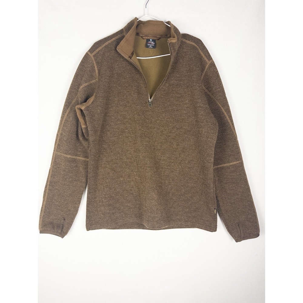 Kuhl Thermo Kore Revel Pullover Mens M Brown Wool Blend Knit Outdoor Fleece